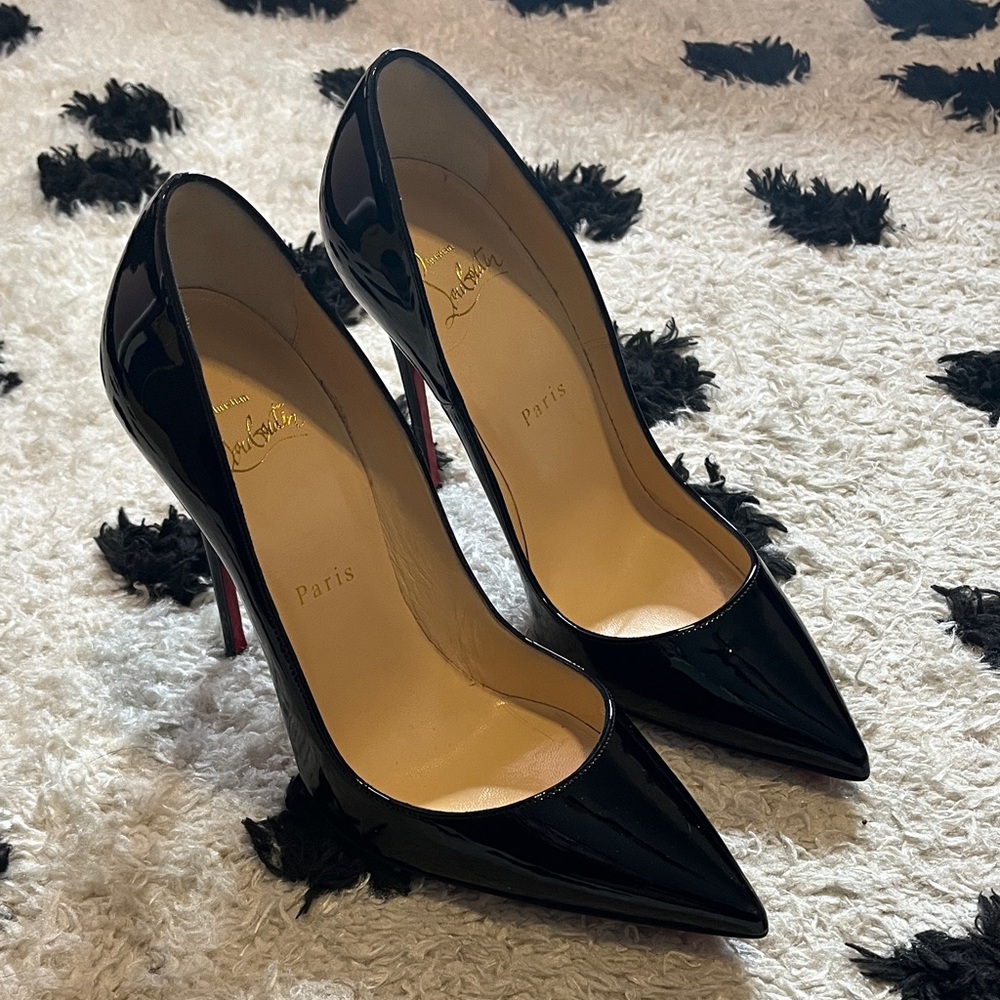 Christian Louboutin size 37.5 so Kate 120 Glossy Black Stiletto Heels - Picture 2 of 12